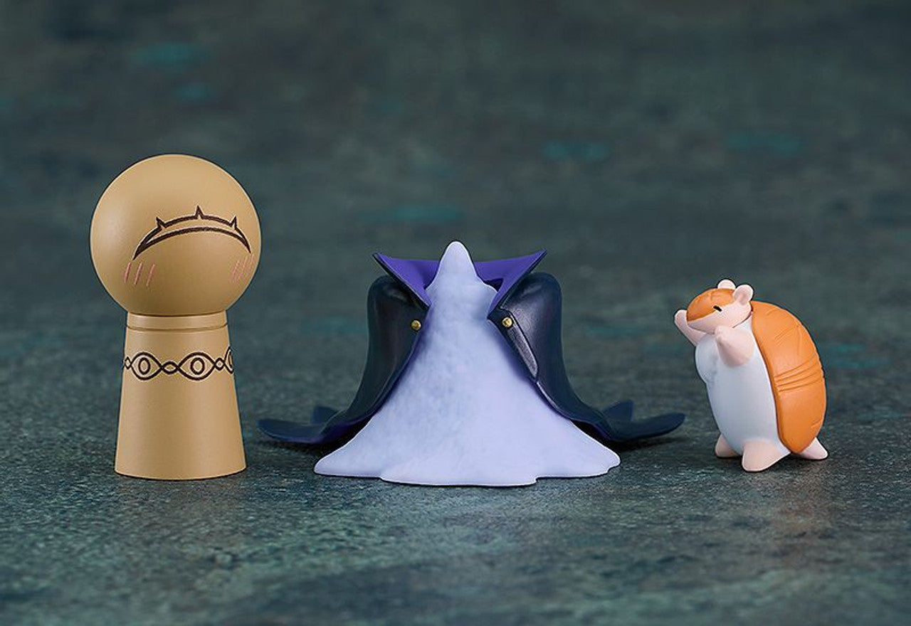 The Vampire Dies in No Time Nendoroid parts featuring Ronald's head Draluc's bat form and an armadillo figure