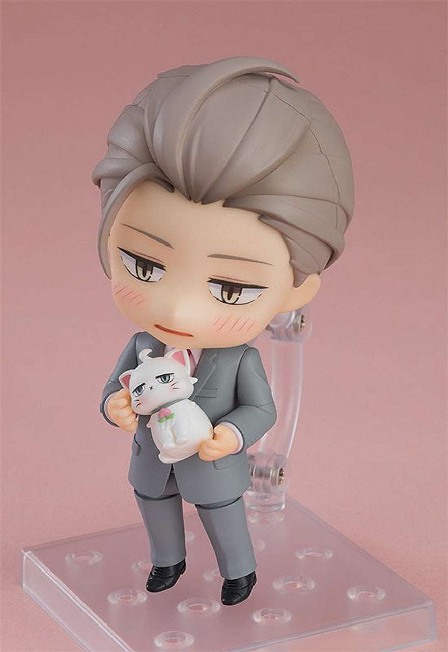 My New Boss is Goofy Nendoroid Yusei Shirosaki figure standing and holding the kitten
