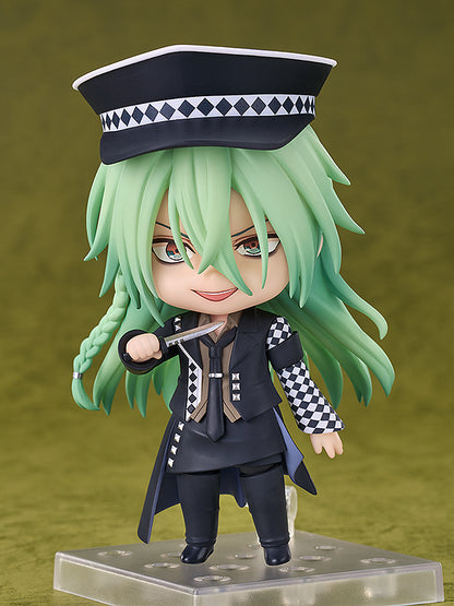 Amnesia Ukyo Nendoroid figure with green hair and black outfit holding a knife