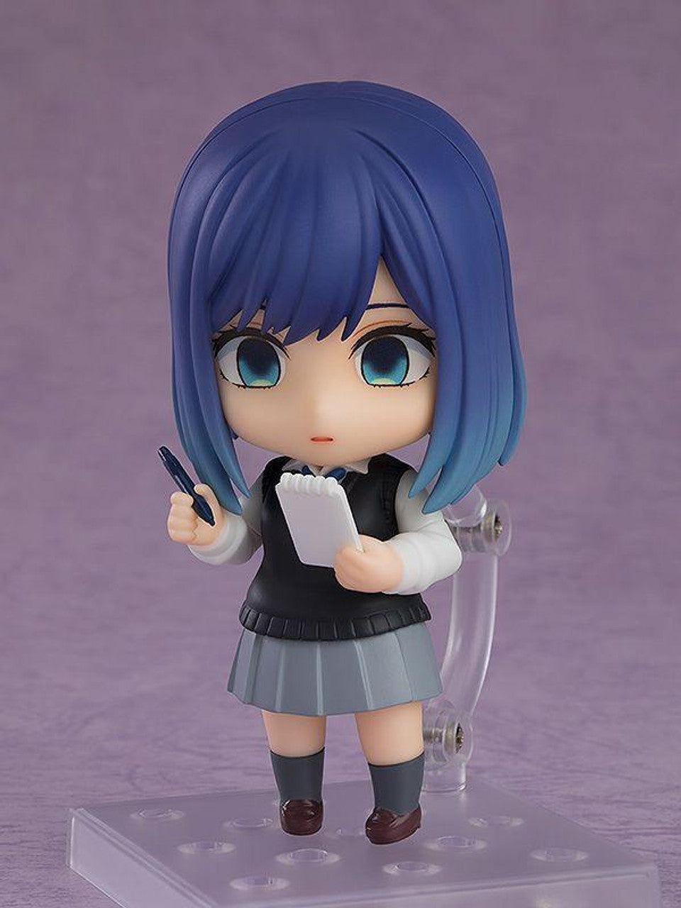 Oshi No Ko Nendoroid Akane Kurokawa figure holding notebook and pen with surprised expression