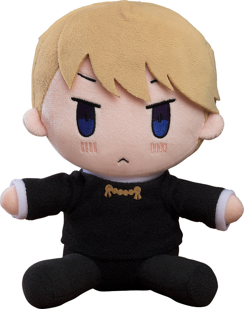 Kaguya-sama Love is War President Miyuki Shirogane 8-inch plushie with blond hair and black uniform