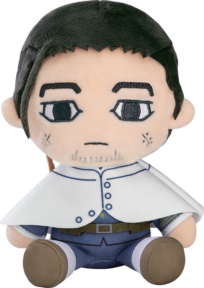 Golden Kamuy plushie of Ogata wearing a blue military uniform
