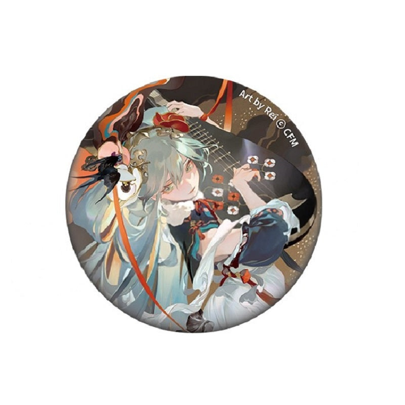 Hatsune Miku Shimian Maifu Version pinback button featuring detailed artwork with musical instrument