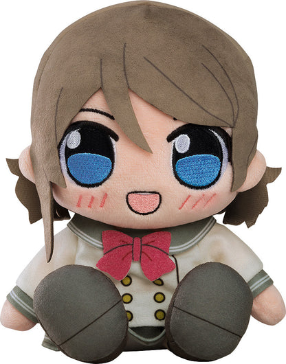 Good Smile Company Love Live Sunshine Kuripan Plushie You Watanabe plushie of character with brown hair, blue eyes, and red bow tie