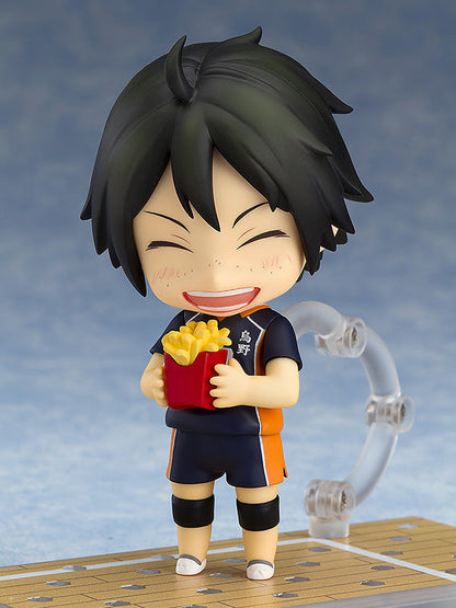 Nendoroid Tadashi Yamaguchi figure posed in a volleyball action scene