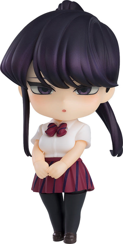 Shoko Komi Nendoroid with ponytail, shy expression, and school uniform