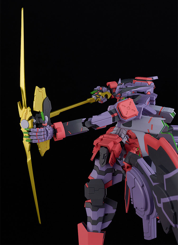 MODEROID Liber Legis figure purple red and black holding a gold bow and aiming a gold energy arrow