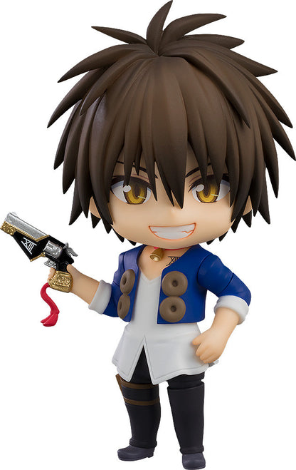 Train Heartnet in Nendoroid form holding his gun “Hades” in right hand, smiling with relaxed stance