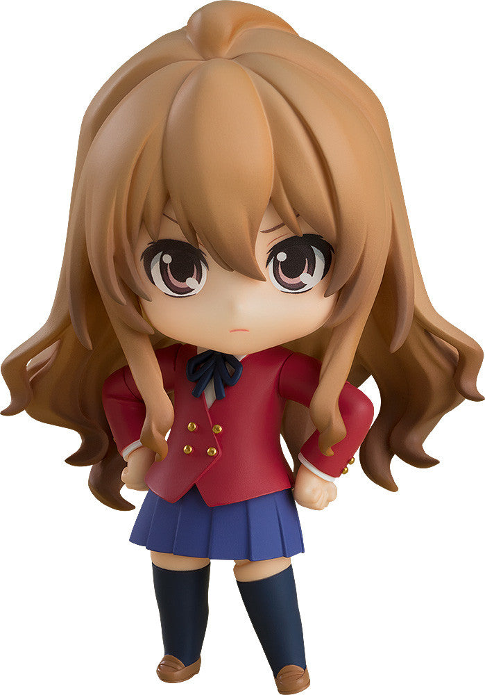 Nendoroid Taiga Aisaka figure in school uniform with red jacket and blue skirt on white background