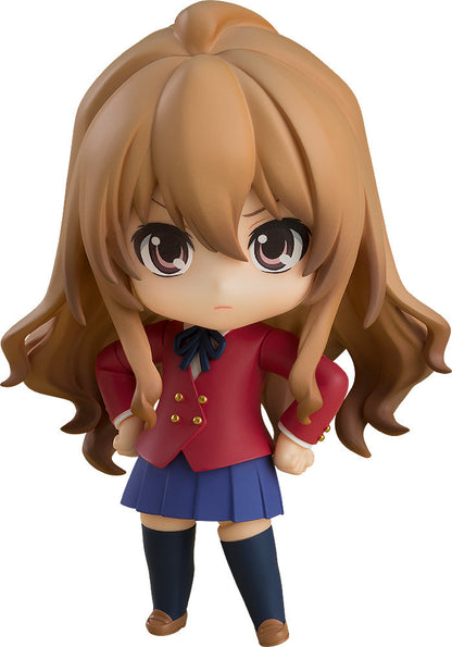 Nendoroid Taiga Aisaka figure in school uniform with red jacket and blue skirt on white background