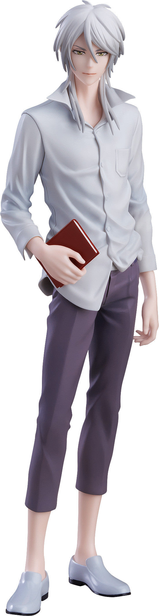 Full-body figure of Shogo Makishima with calm smile, hands in pockets, standing in a relaxed posture