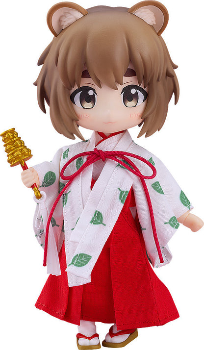 Nendoroid Doll Tanuki Miko Yui in full shrine maiden outfit