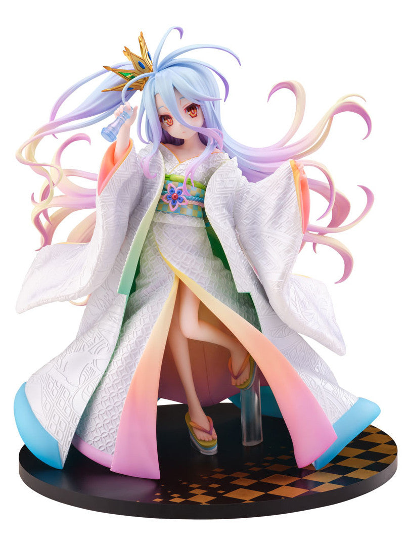 Front view of Shiro Shiromuku 1/7 scale figure in white wedding kimono with vibrant hair