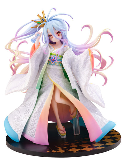 Front view of Shiro Shiromuku 1/7 scale figure in white wedding kimono with vibrant hair