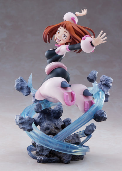 Ochaco Uraraka 1:8 scale figure by Good Smile Company, showcasing her floating pose with detailed costume and dynamic sculpt