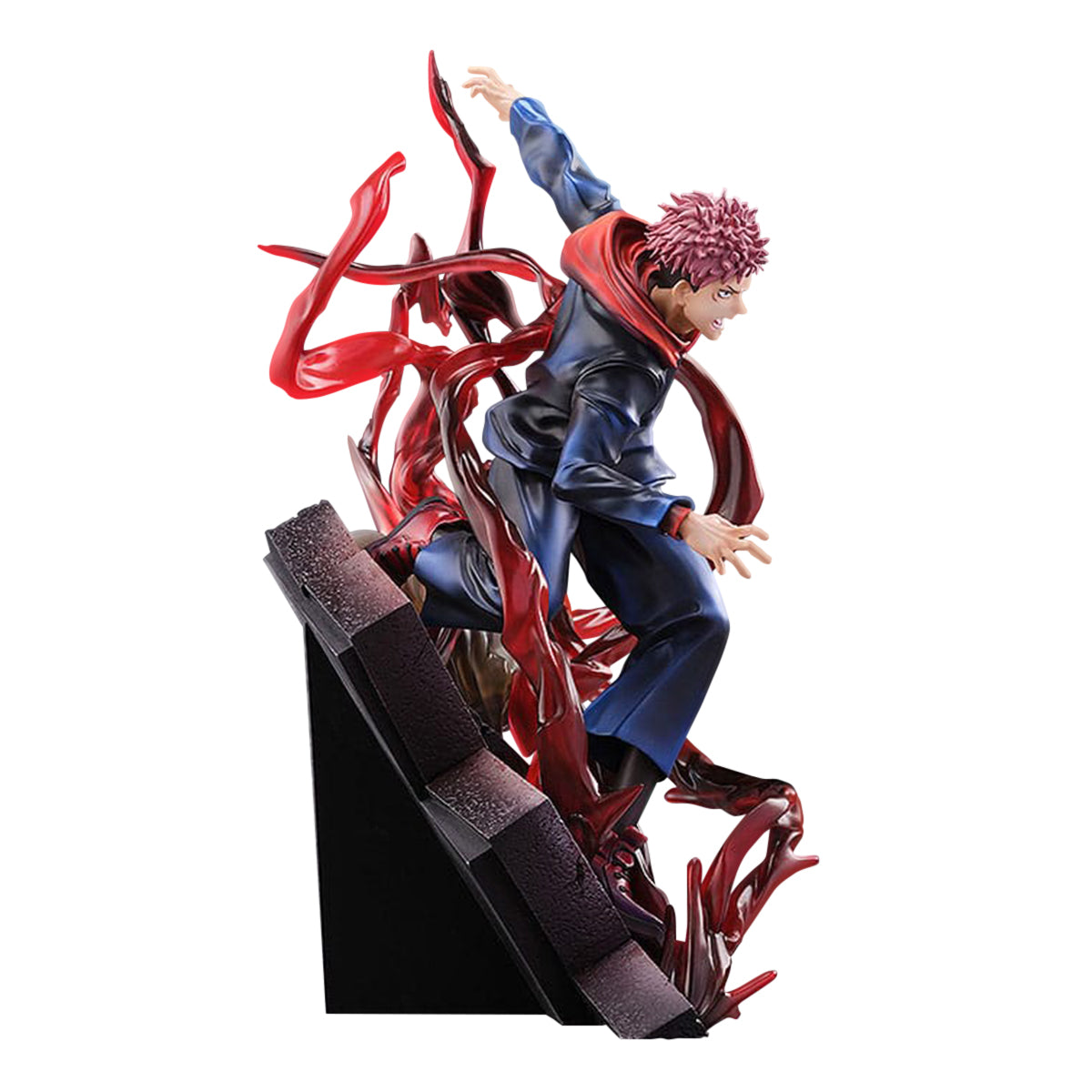 Rear view with sculpted energy effects and base design