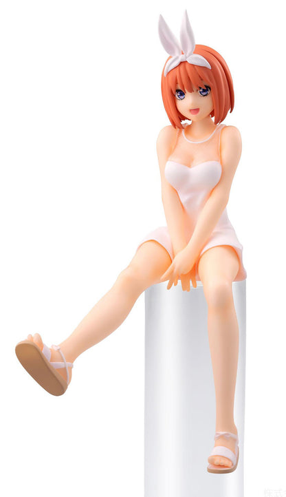 The Quintessential Quintuplets Yotsuba Nakano PM Perching Figure with bunny ears headband and a light pink dress