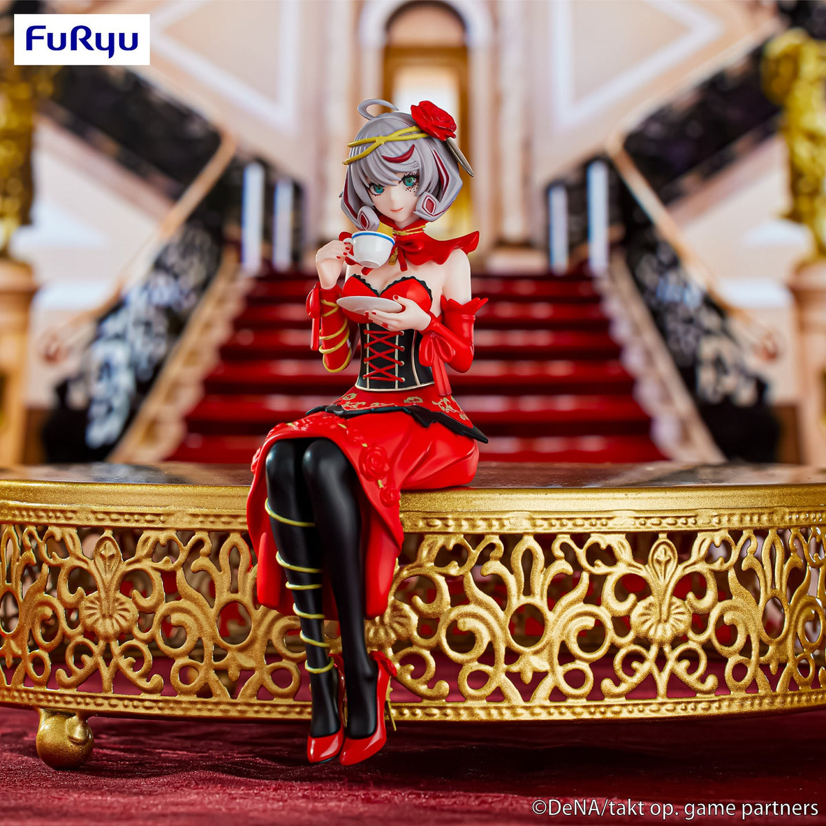 Destiny figure from Takt Op Symphony seated on flat surface