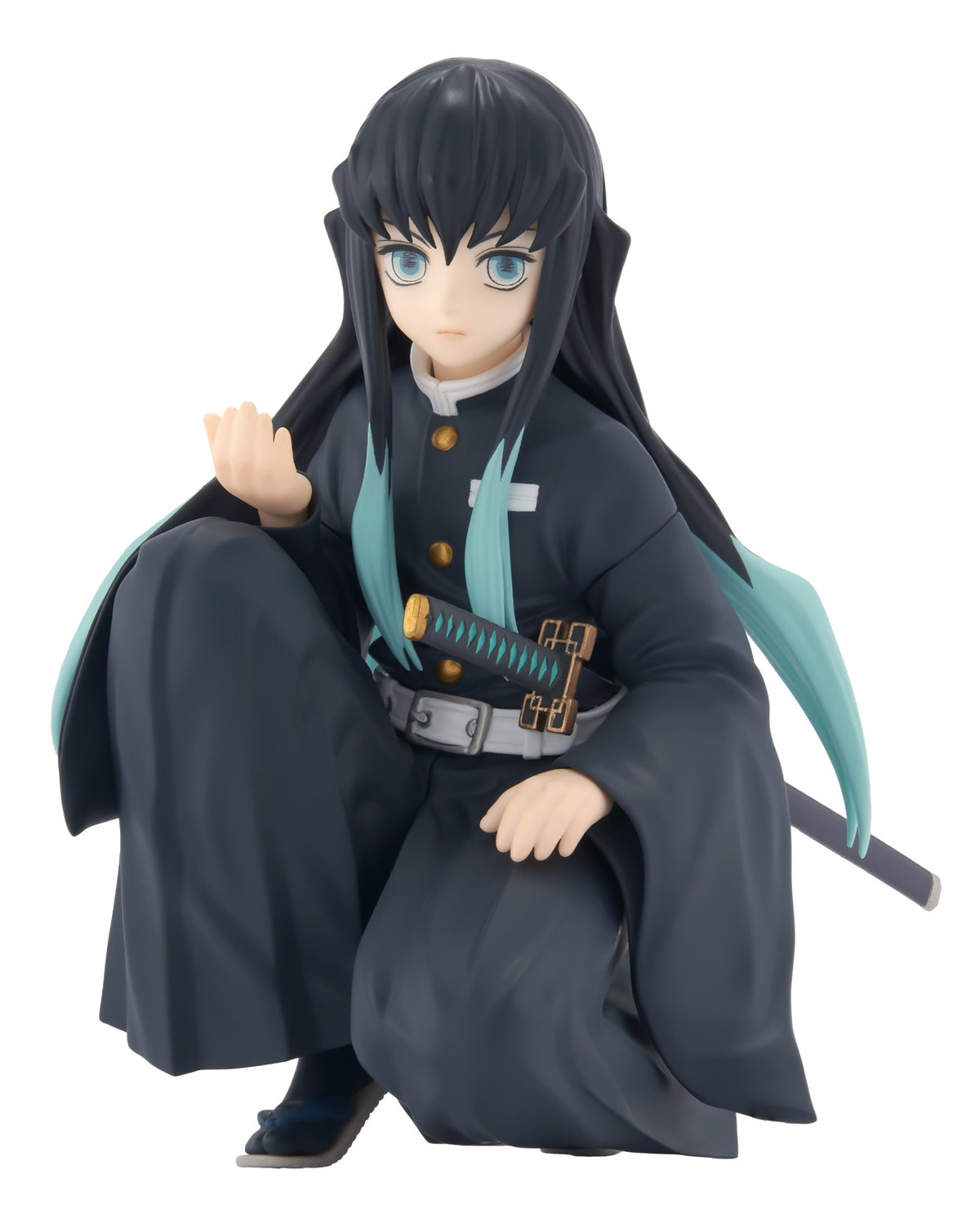 Tokito Muichiro Noodle Stopper Figure front view sitting on edge with sword and calm expression