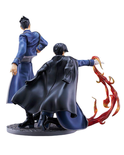 Fullmetal Alchemist Brotherhood Roy Mustang & Maes Hughes Kizuna figures back view showing detailed clothing and accessories