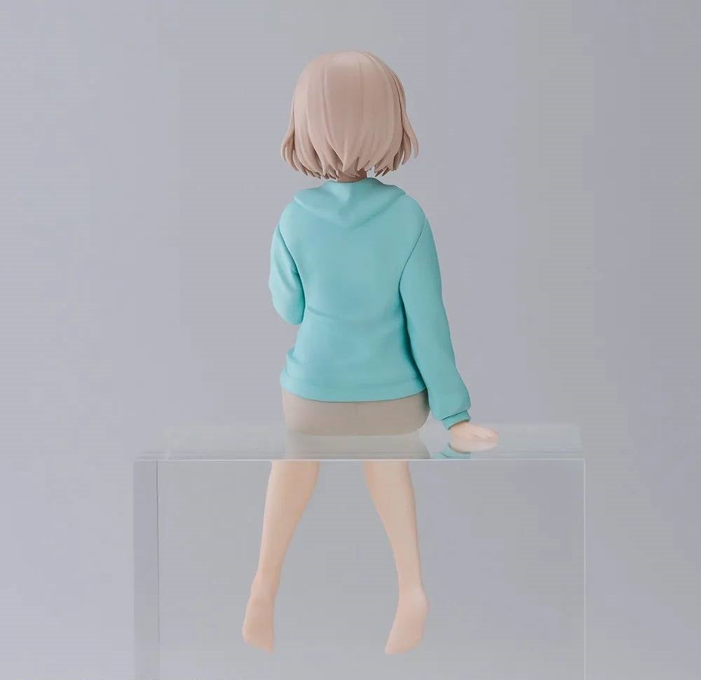 Ohmuro Family PM perching figure of Nadeshiko Ohmuro in a light blue hoodie and tan skirt