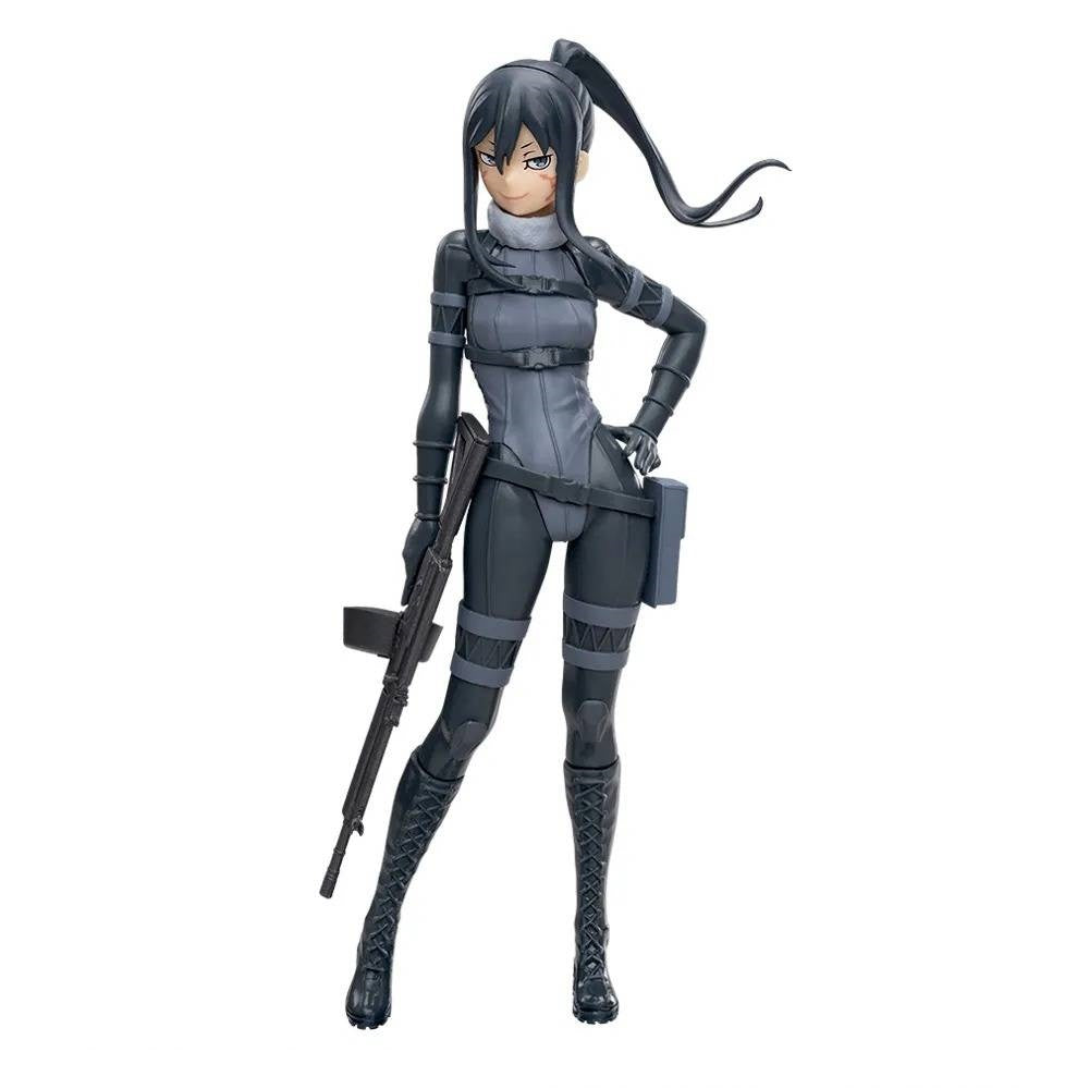 Luminasta Pitohui figure in black and grey tactical suit holding a rifle