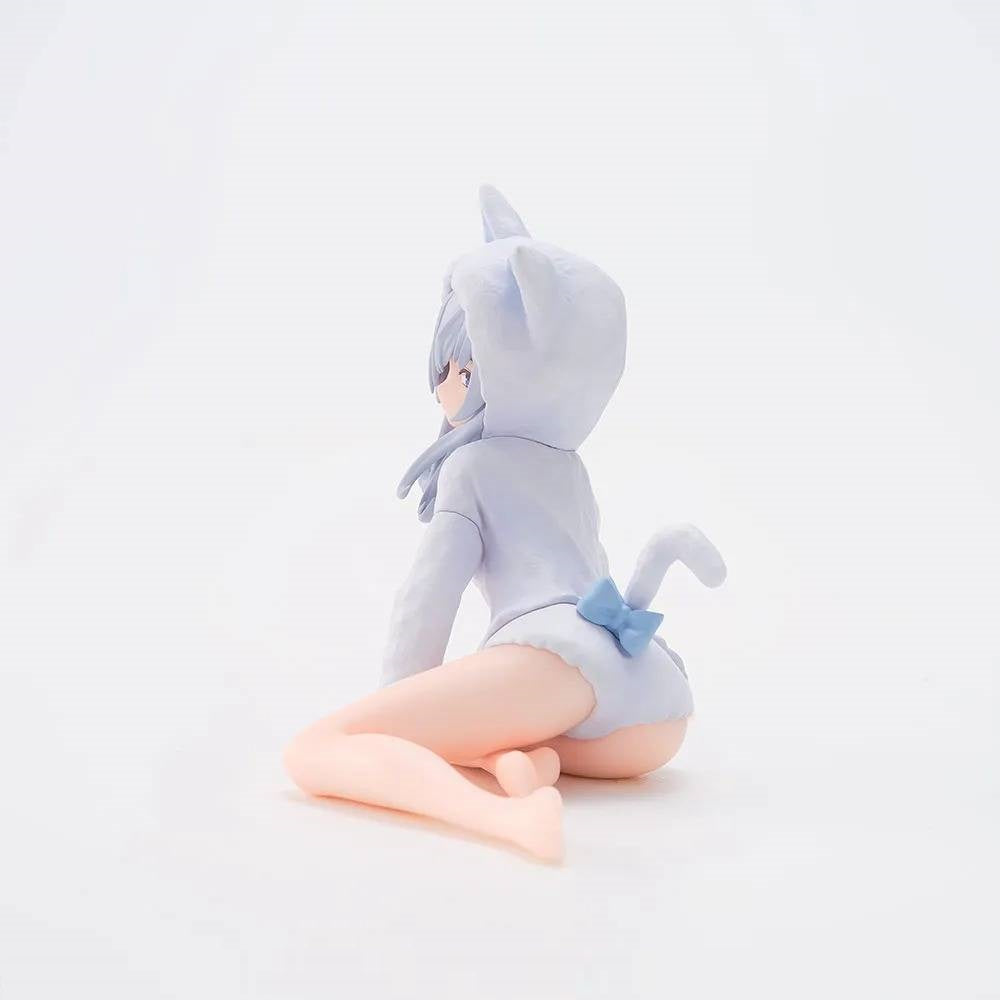 Goddess of Victory NIKKE N102 Yumemirize anime figure in light blue cat ear hoodie