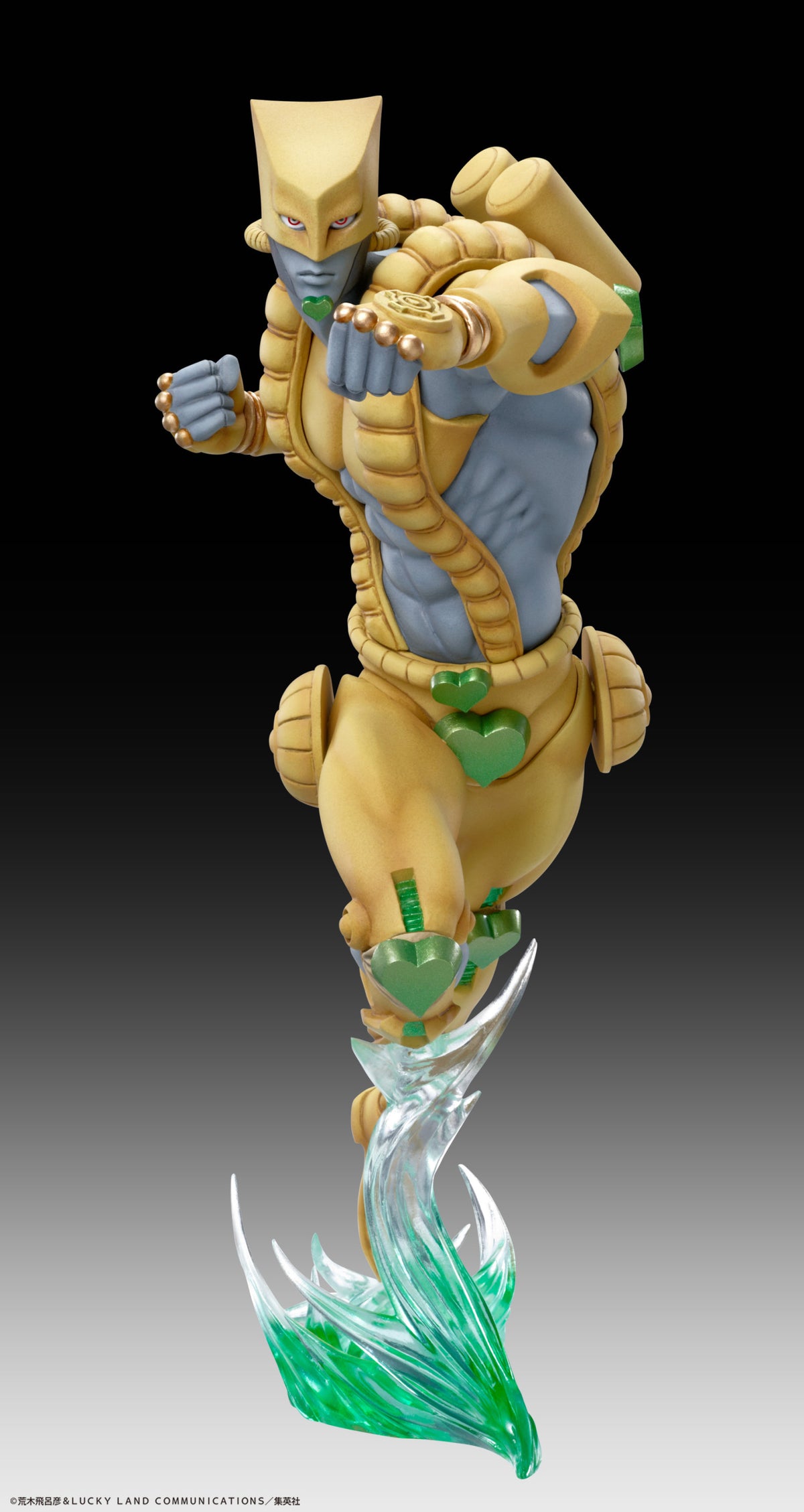 Detailed action figure of The World from Jojo&#39;s Bizarre Adventure in a golden armor