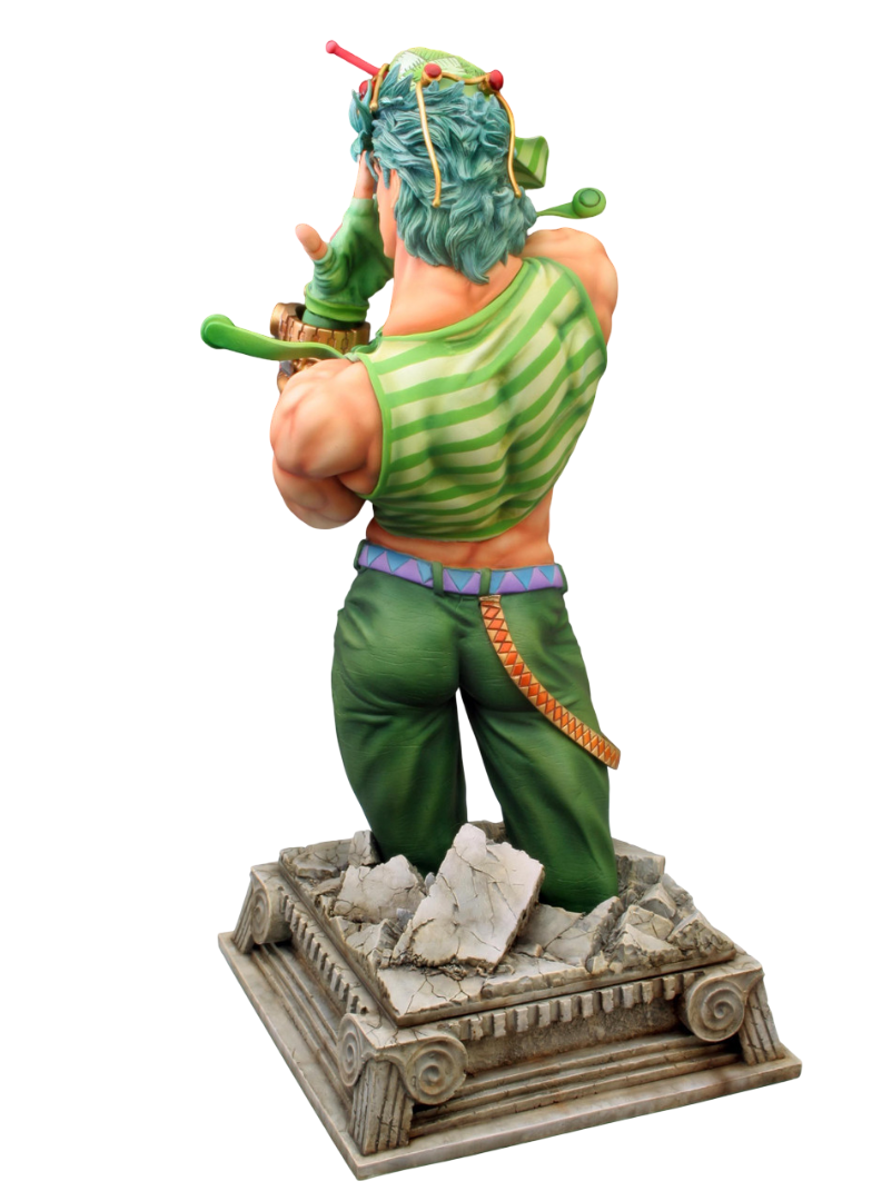Jojo's Bizarre Adventure Chozo Art Collection Jonathan Joestar figure viewed from behind highlighting detailed sculpt of clothing and physique