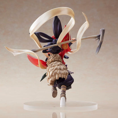 Front view of Sakuna Hime figure highlighting traditional outfit and weapon