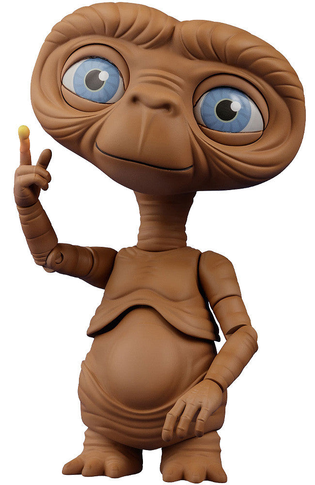ET the Extra-Terrestrial collectible action figure in brown featuring articulated joints bright blue eyes