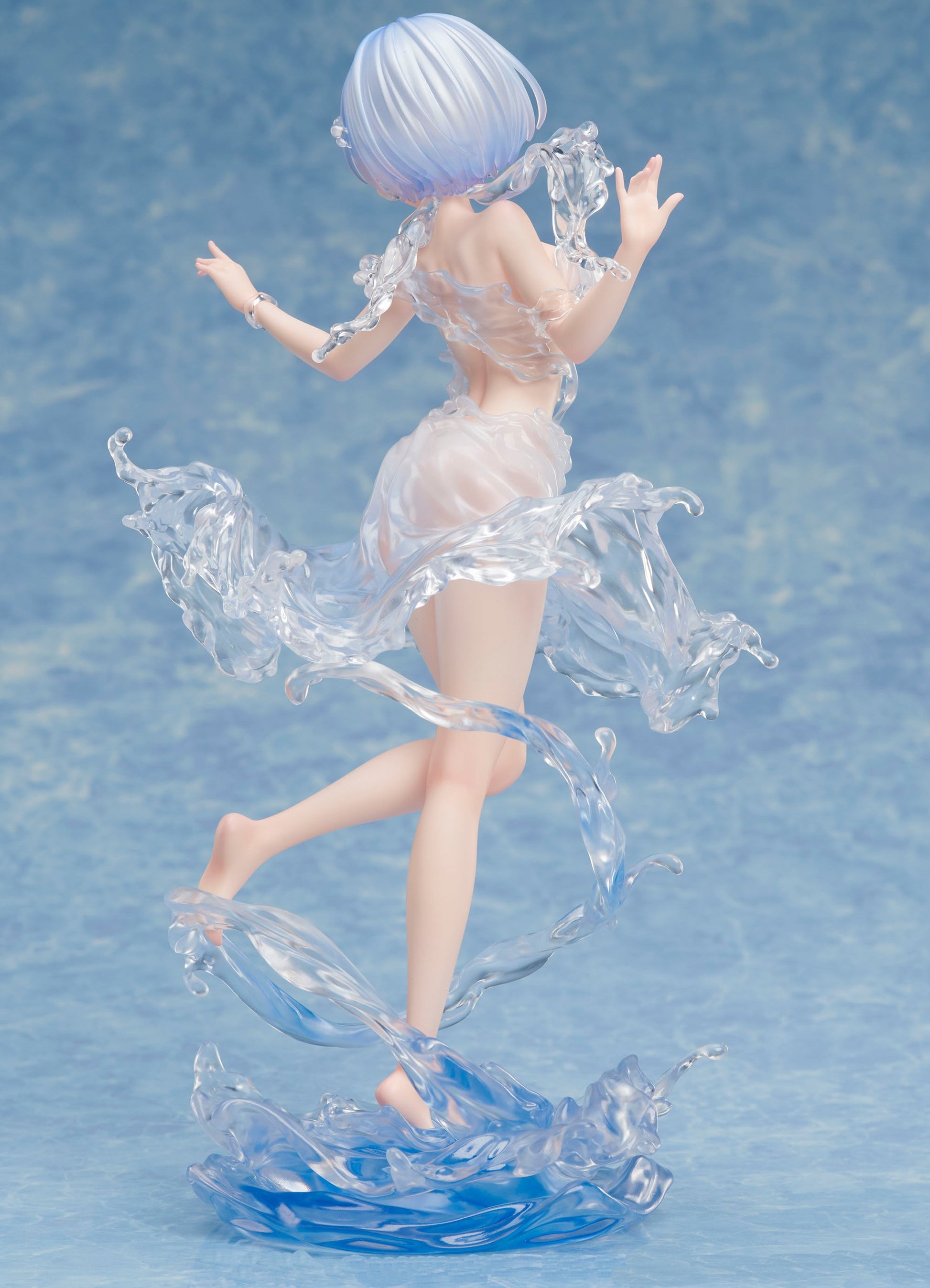 ReZero Starting Life in Another World Rem Aqua Dress figure with flowing water details rear view