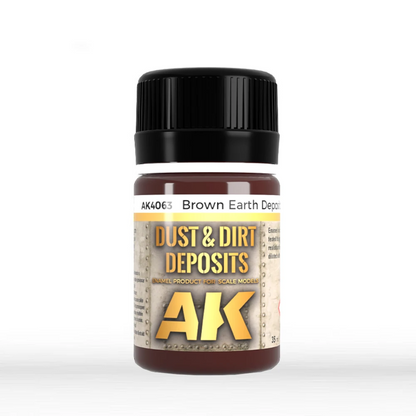 AK Interactive Dust and Dirt Deposits Weathering Products 35ml - Brown Earth Deposit - Good Games