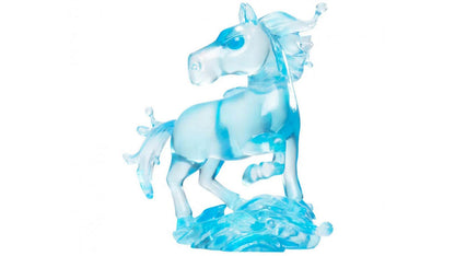 Nokk water spirit horse figure from Frozen 2 clear blue translucent design with flowing mane and tail on wave base