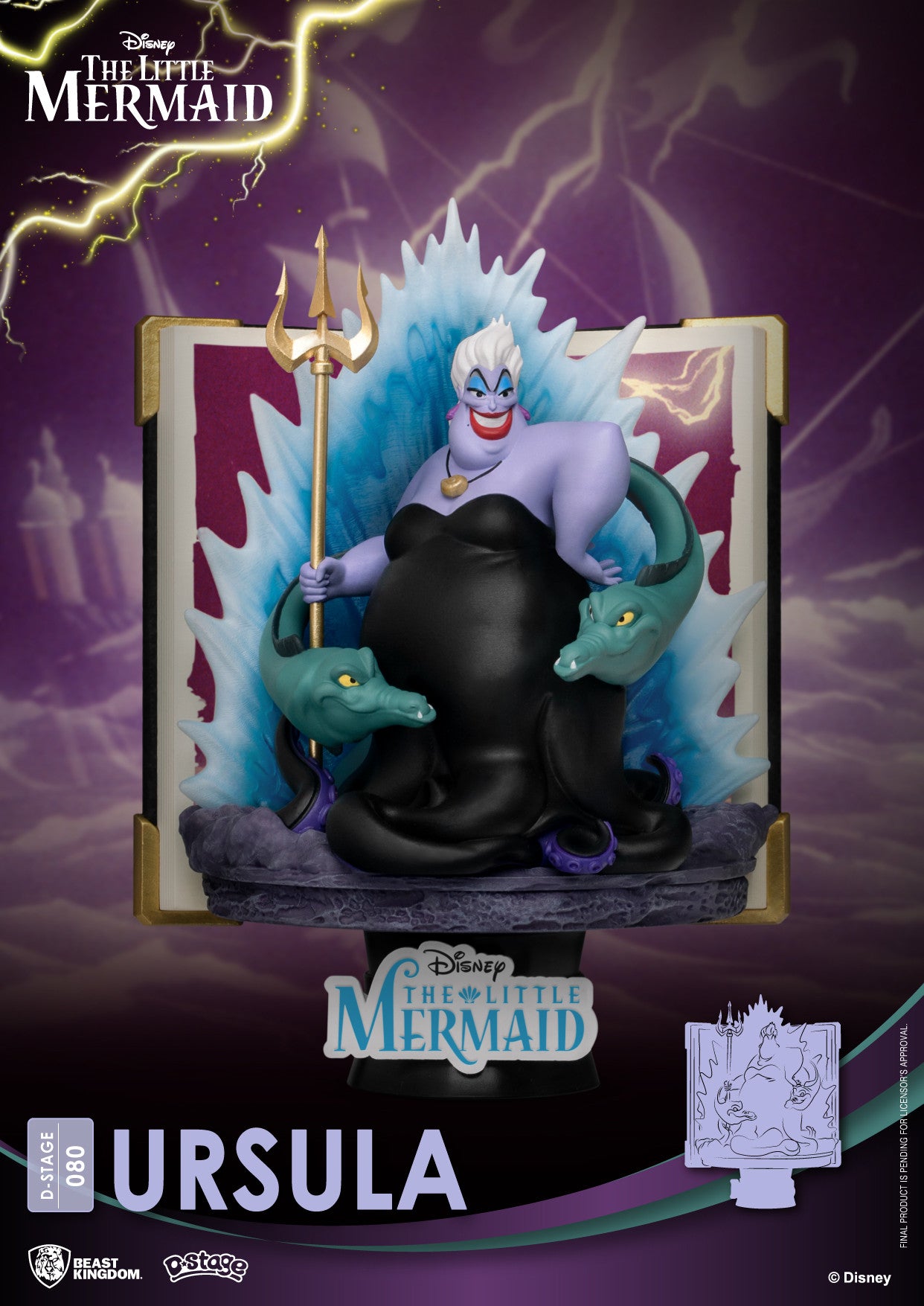 Disney The Little Mermaid D-Stage 080 Ursula figure in black dress with Flotsam and Jetsam eels