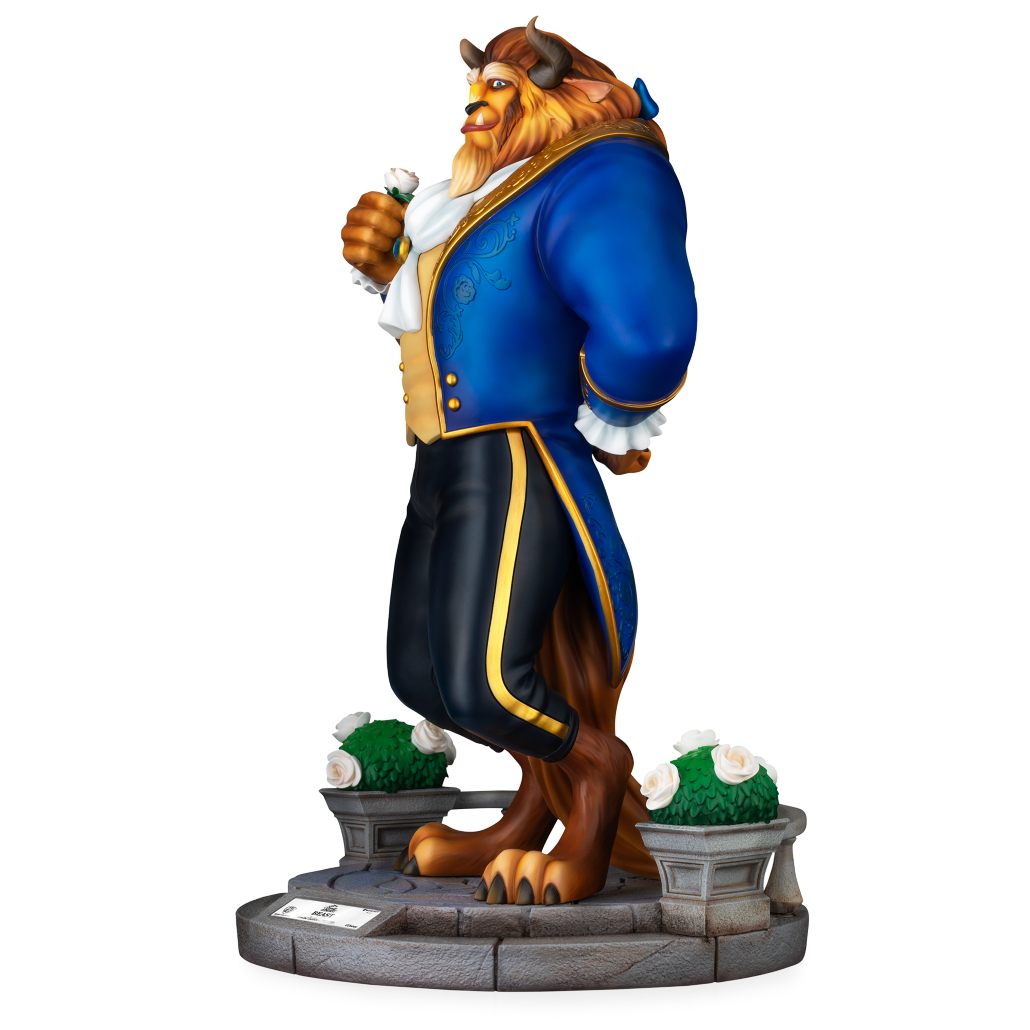 Disney Beauty and the Beast Beast DStage DS-053 statue by Beast Kingdom featuring Beast in blue tailcoat holding a rose