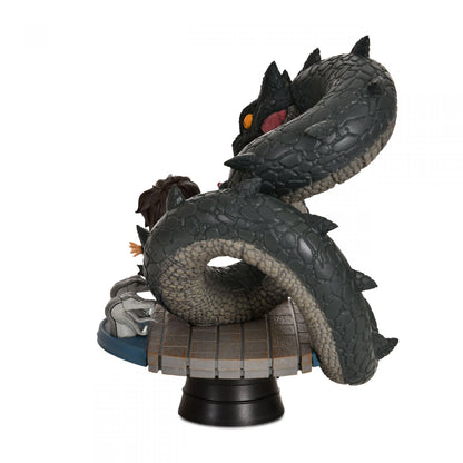 Harry Potter Harry vs Basilisk Figurine displaying Rear view of the diorama highlighting sculpted environment