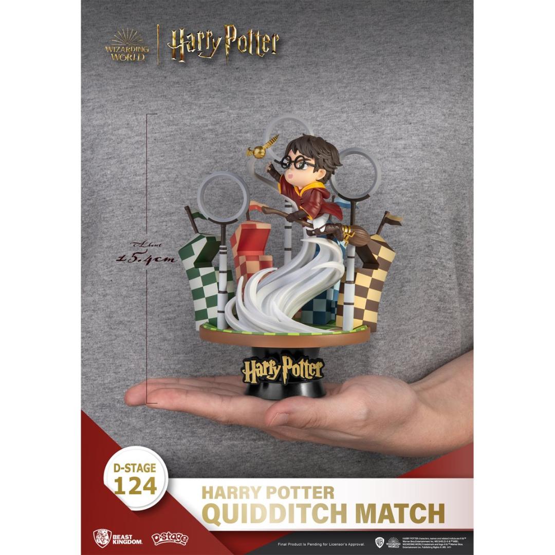 Harry Potter Quidditch Match figure on display with themed stand and effects