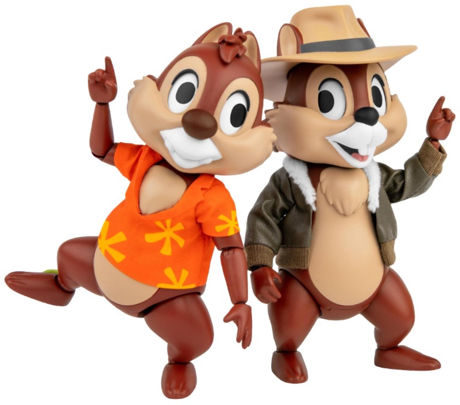 Chip and Dale figures standing back-to-back, holding acorns