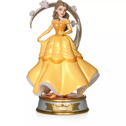 Belle Disney Princess Grand Jester collectible figure in her signature sparkling yellow ball gown on a decorative base with title plate