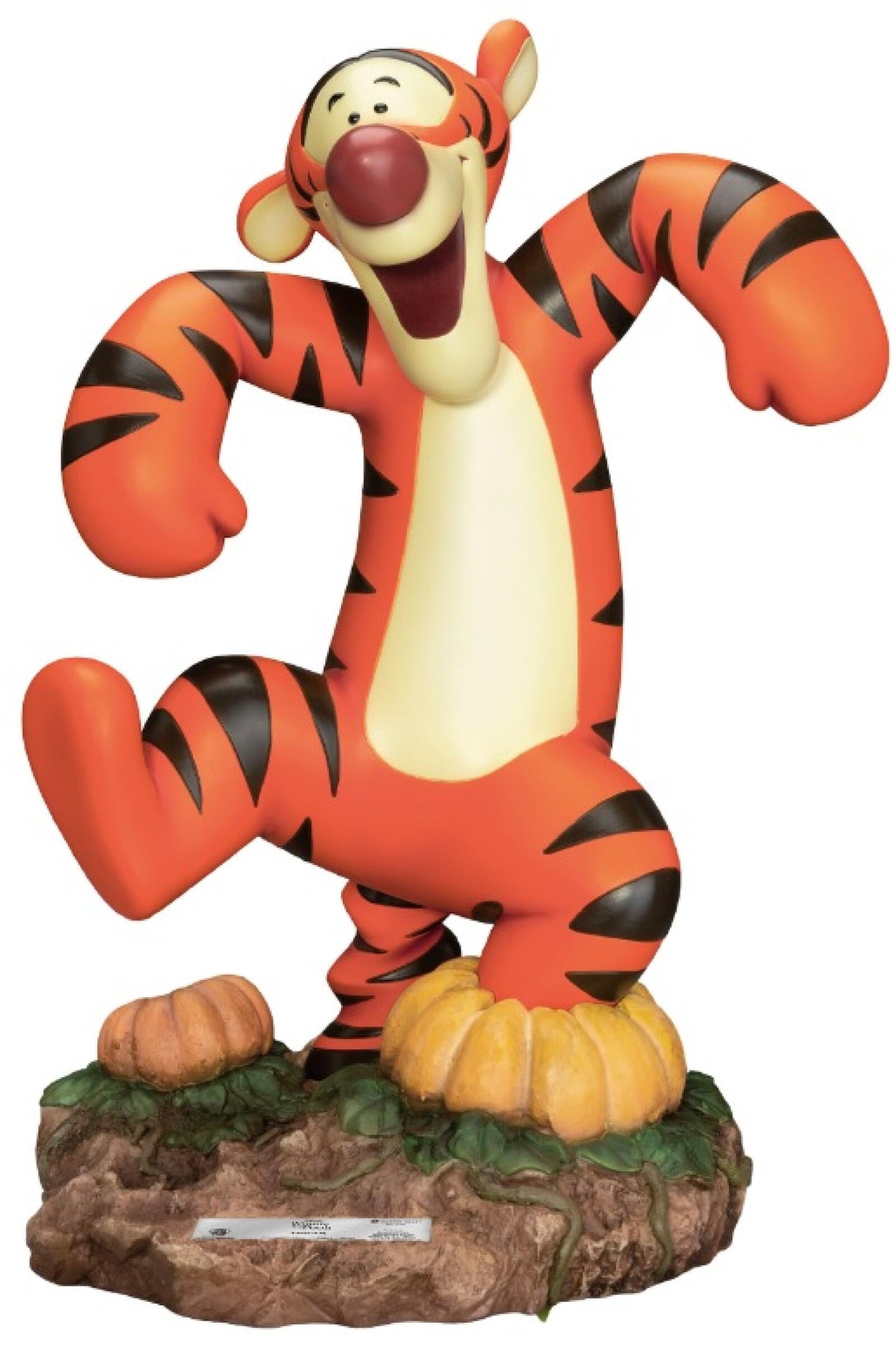Master Craft statue of Tigger bouncing joyfully on a decorated platform