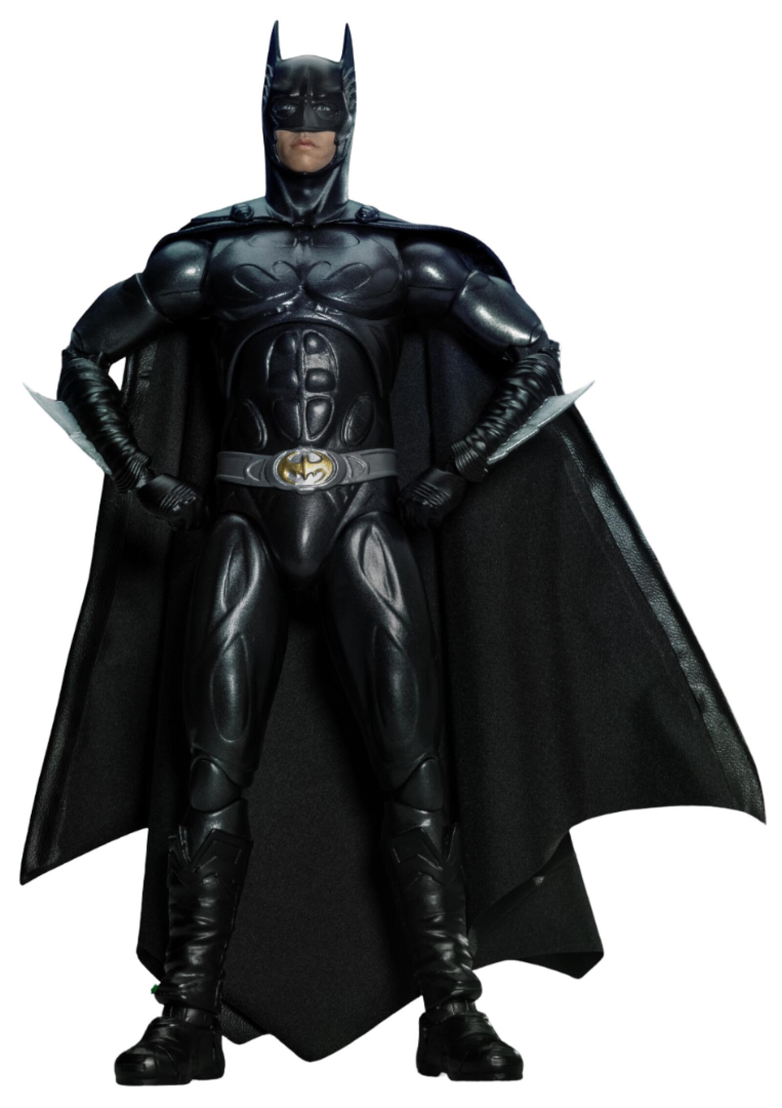 Batman Forever Dynamic Action Heroes action figure in black suit standing in a neon green room