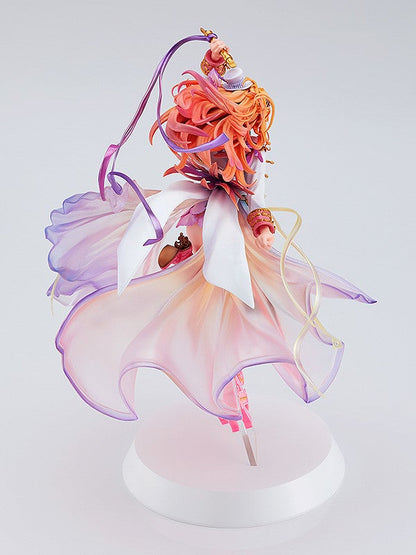 Rear view of the figure showing hair sculpt and back of stage costume