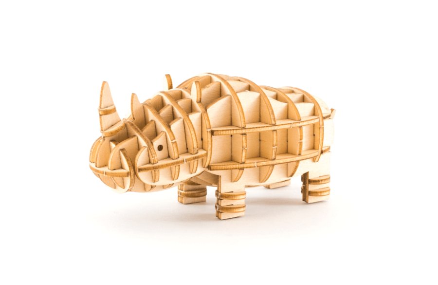 Ki-Gu-Mi Plywood Puzzle Rhinoceros - Good Games