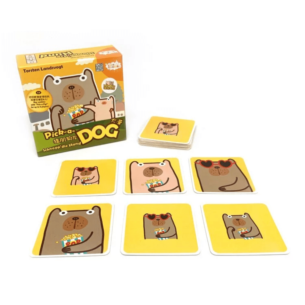 Pick-a-Dog cards laid out showing various dog characters