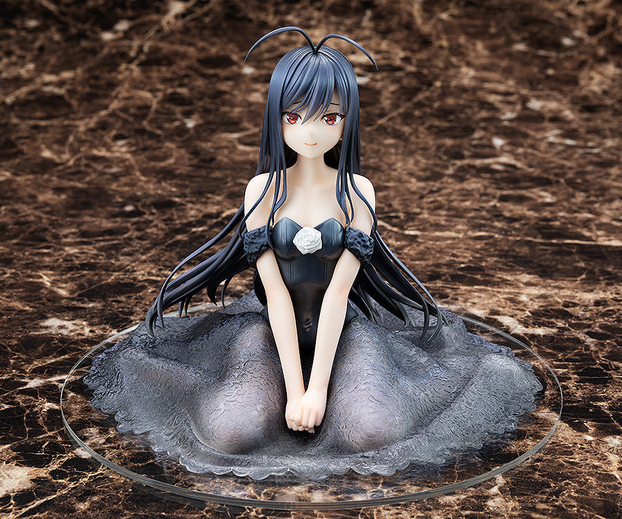 Accel World Kuroyukihime Light Novel 15th Anniversary Wedding Version 17 scale figure kneeling in a black dress with a white rose accent on her chest