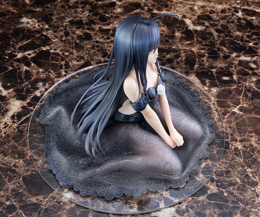 Accel World Kuroyukihime Light Novel 15th Anniversary Wedding Version 17 Scale Figure Dark-haired anime figure in black lace dress on clear base