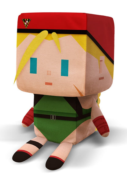 Cammy plush in green leotard and red beret, smiling with detailed facial embroidery
