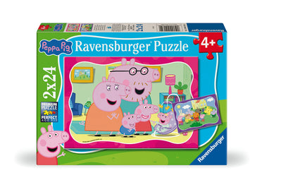 Peppa Pig Ravensburger Puzzle box featuring the Pig family portrait
