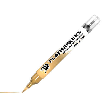 AK Interactive Bronze Playmarkers marker for tabletop gamers drawing a thin bronze line on a white surface